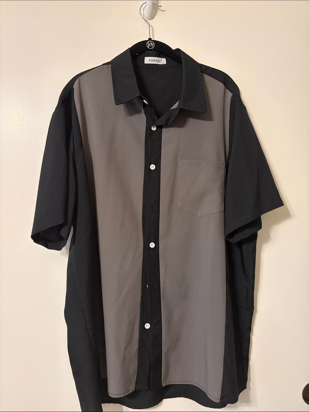 Hawaiian Brand Two-Tone Short-Sleeve Button-Down Shirt - Gray & Black